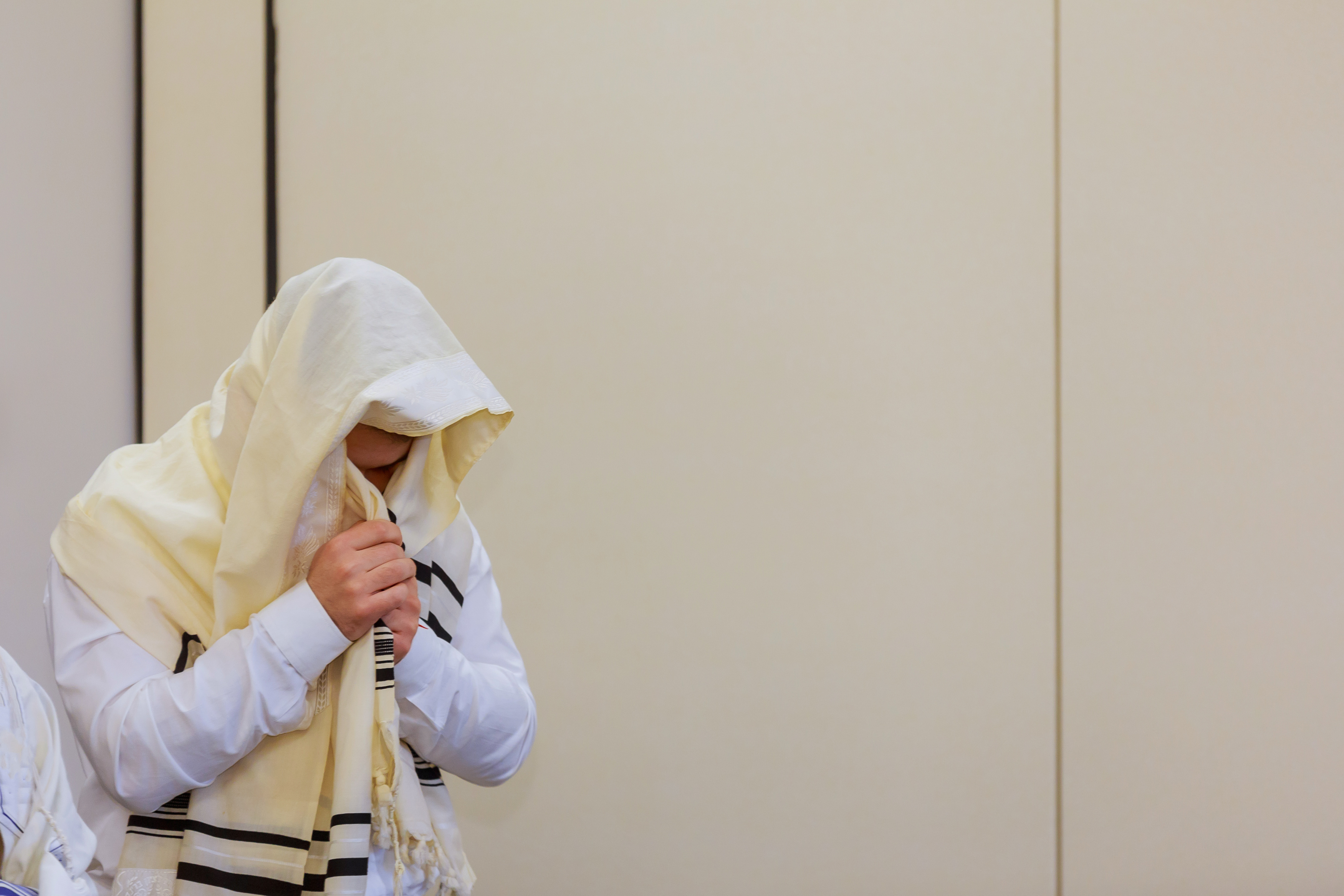 Jews in Prayer at the Jewish Holiday of Sukkot Orthodox Hassidic